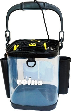 Clear/Black- Durable REINS KEEPER BUCKET II bucket for organized fishing gear